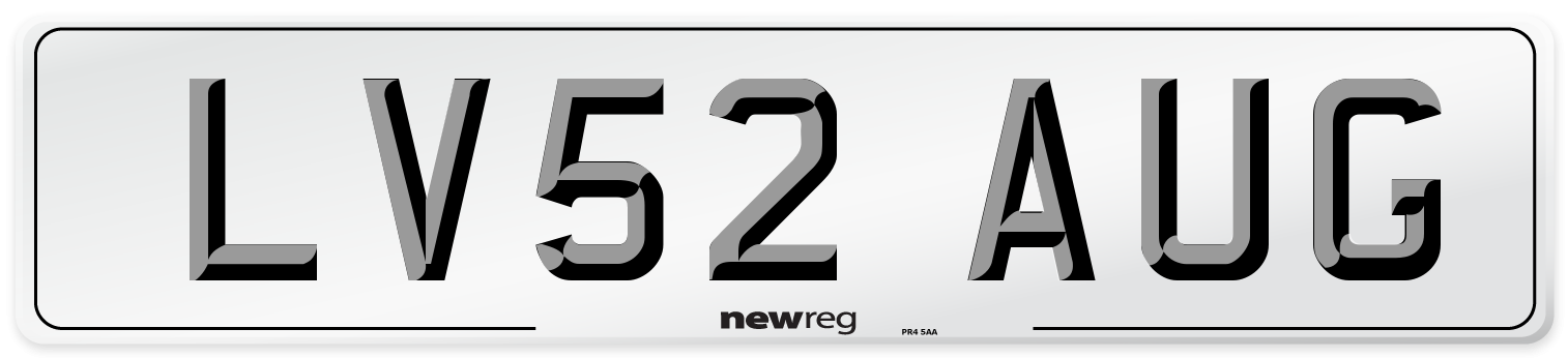 LV52 AUG Number Plate from New Reg